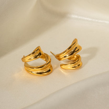 18k Nugget Gold Earrings